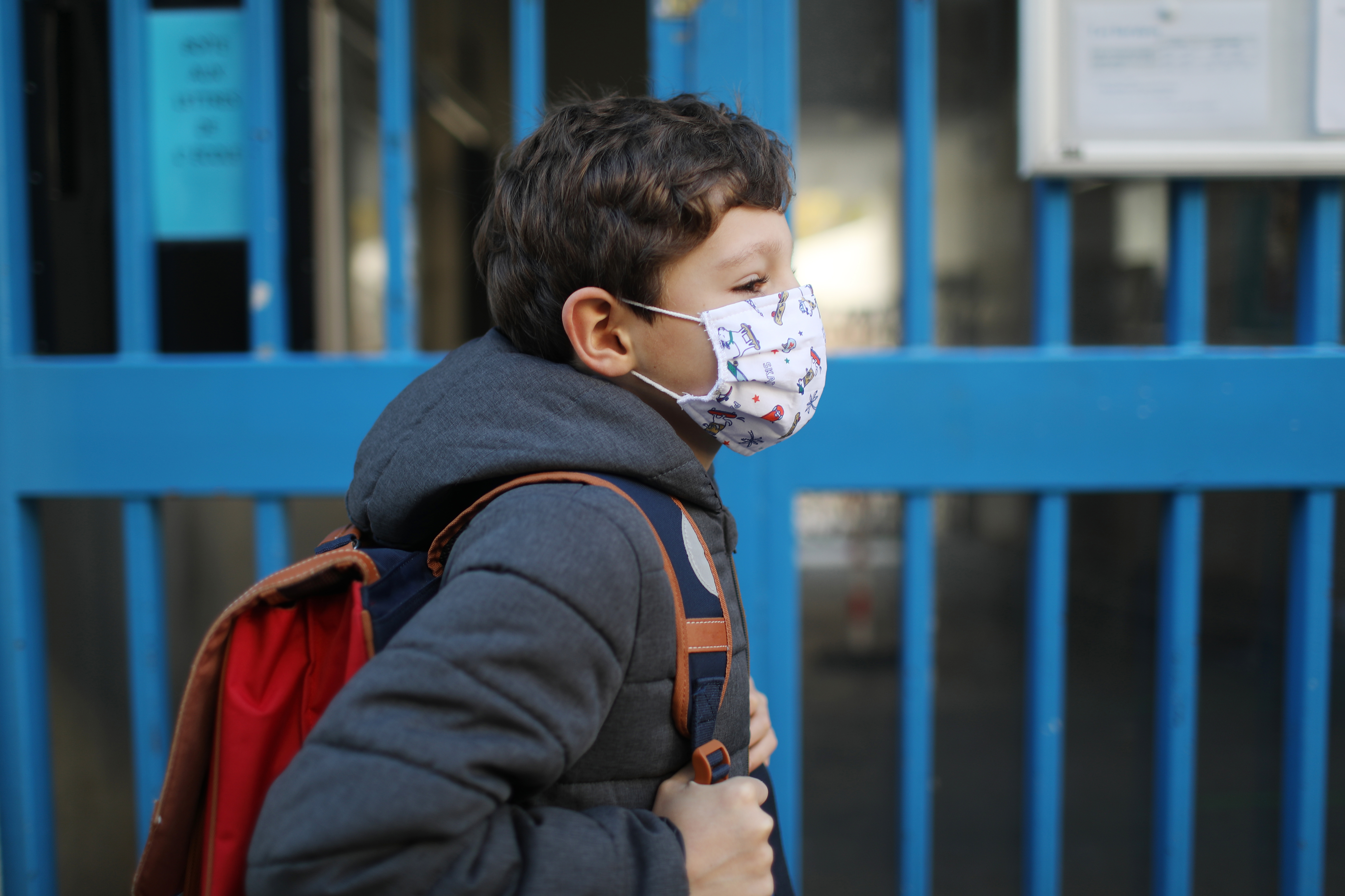 child with mask on 